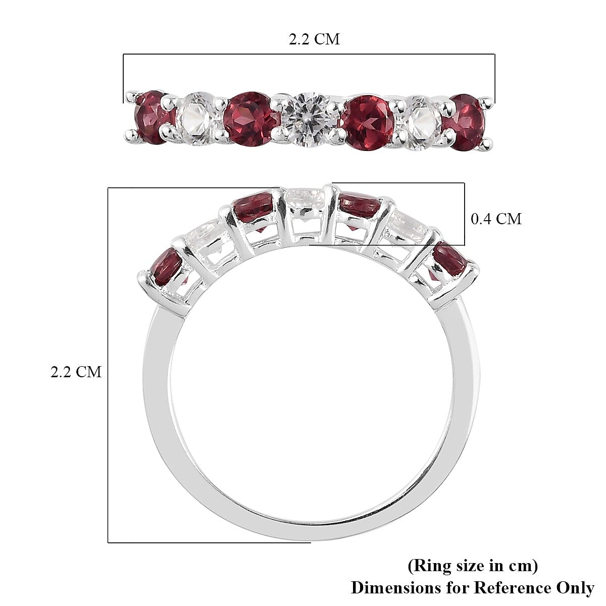 Orissa Rose Garnet & Natural Cambodian Zircon Ring in Sterling Silver 1.07 Ct.