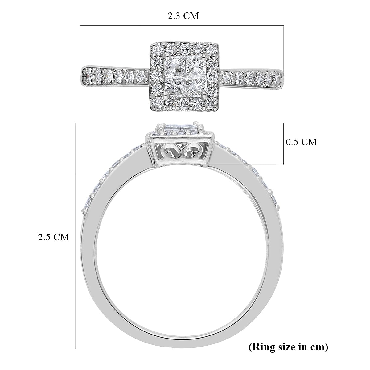 RHAPSODY 950 Platinum IGI Certified Diamond (VS-E-F) Ring 0.50 Ct.
