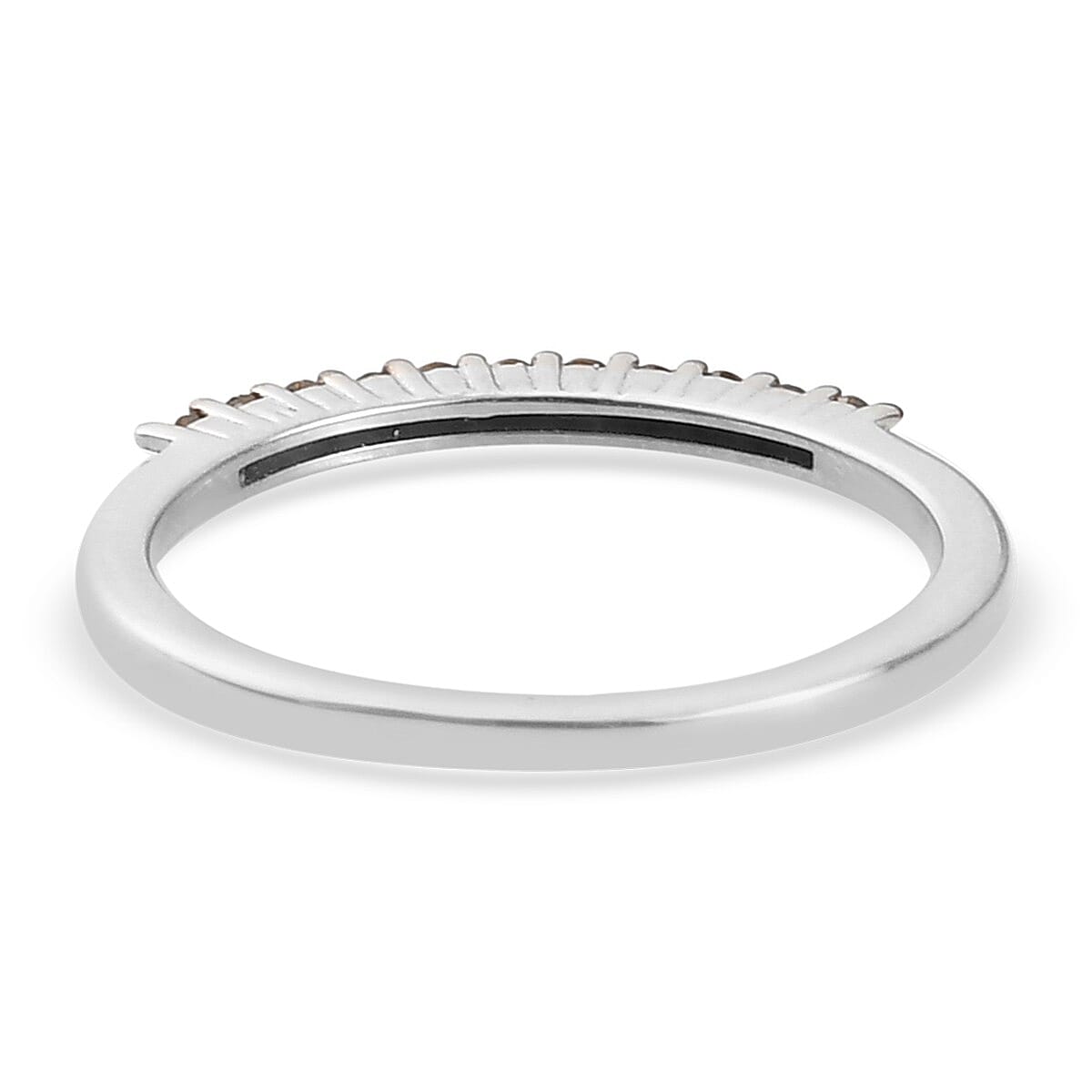 Red Diamond Half Eternity Ring in Sterling Silver