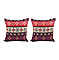 Set of 2 - Turkish Kilim Pattern Cushion Covers - Red and Multi