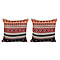 Set of 2 - Turkish Kilim Pattern Cushion Covers - Orange and Multi