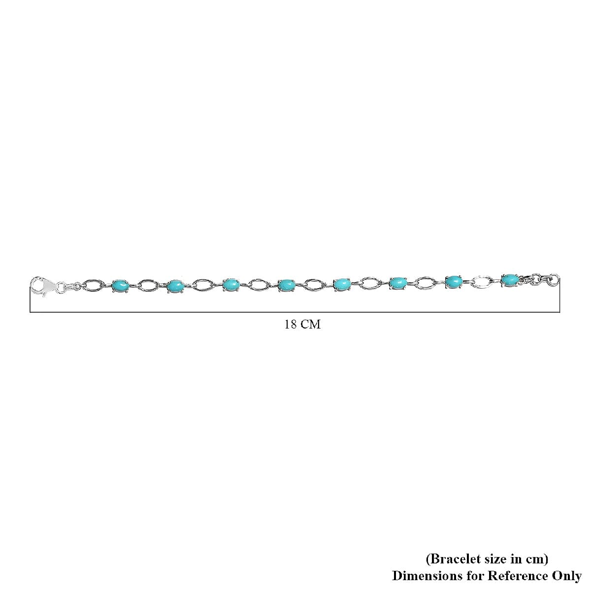Sleeping Beauty Turquoise Line Bracelet 1 Row (Size - 7) in Platinum Overlay Sterling Silver 3.00 ct  3.000  Ct.