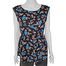 Printed ladies top made in rayon. Rayon is a fabric made of semi-synthetic fiber. This makes it a soft and comfortable fabric. 