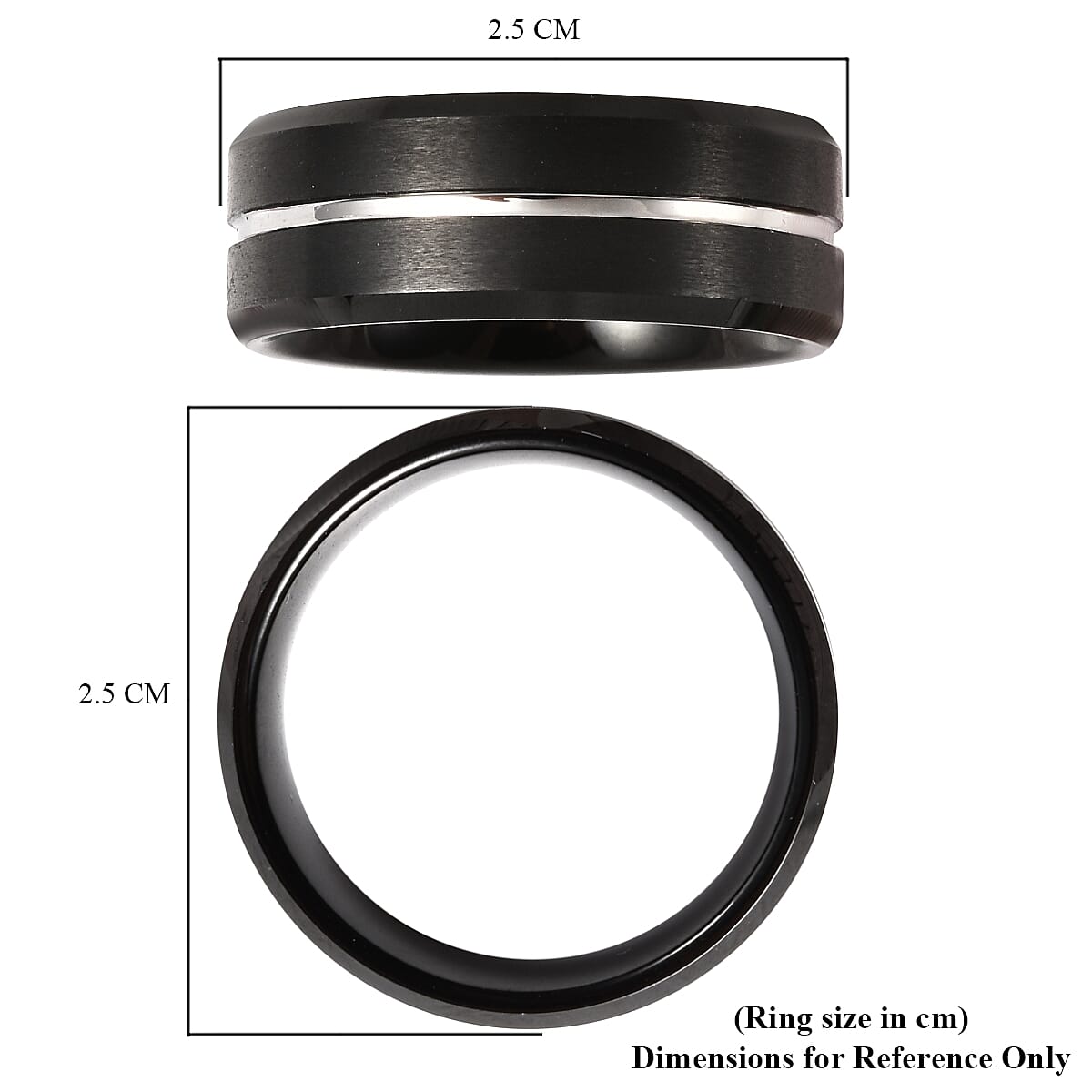 Tungsten & Stainless Steel Band Ring in Dual Tone