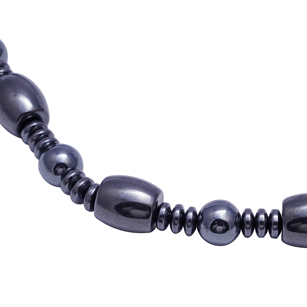 2 Piece Set - Hematite Necklace (Size 20) with Magnetic Lock and Stretchable Bracelet (Size 7.5) 712.500 Ct.
