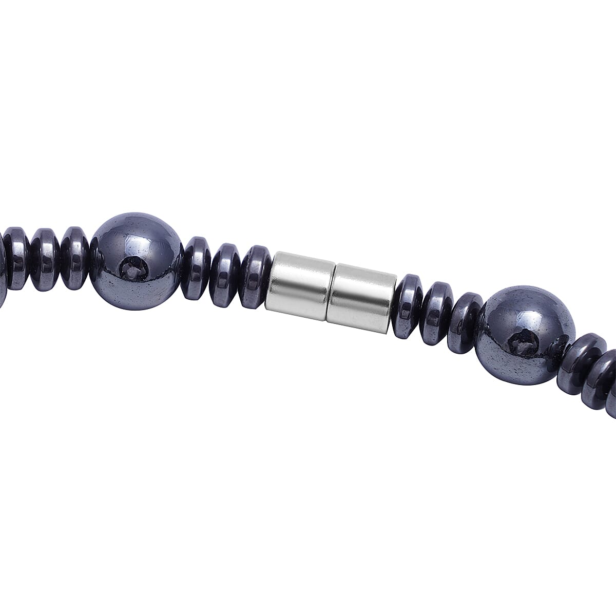 2 Piece Set - Hematite Necklace (Size 20) with Magnetic Lock and Stretchable Bracelet (Size 7.5) 712.500 Ct.