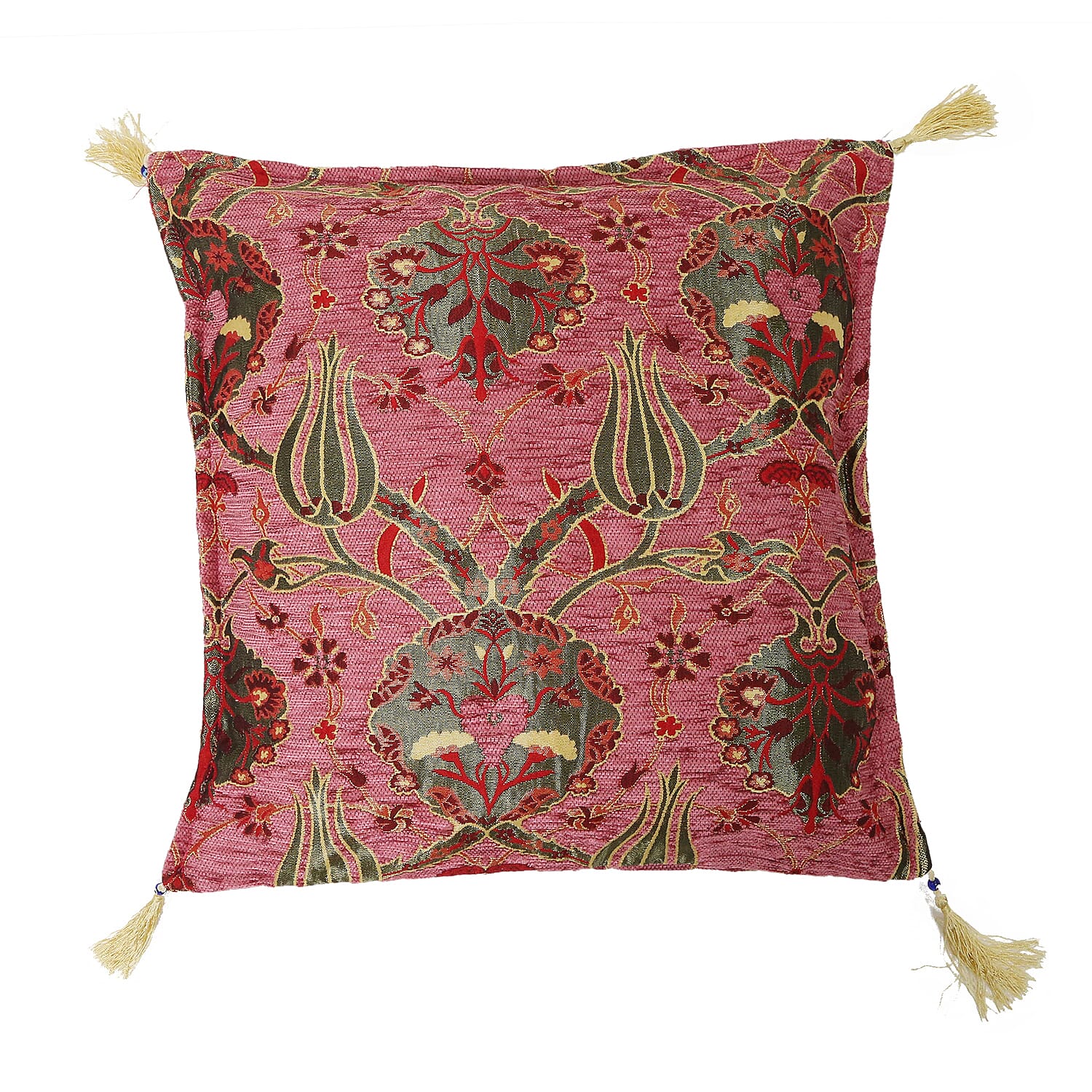 Set of 2 -  Turkish Handmade Cushion Covers with Zipper Closure (Size 45.72x45.72 cm) - Red