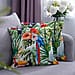 Set of 2 - Birds & Leaves Pattern Cushion Cover with Zipper Closure (Size 43x43cm) - White, Orange & Multi