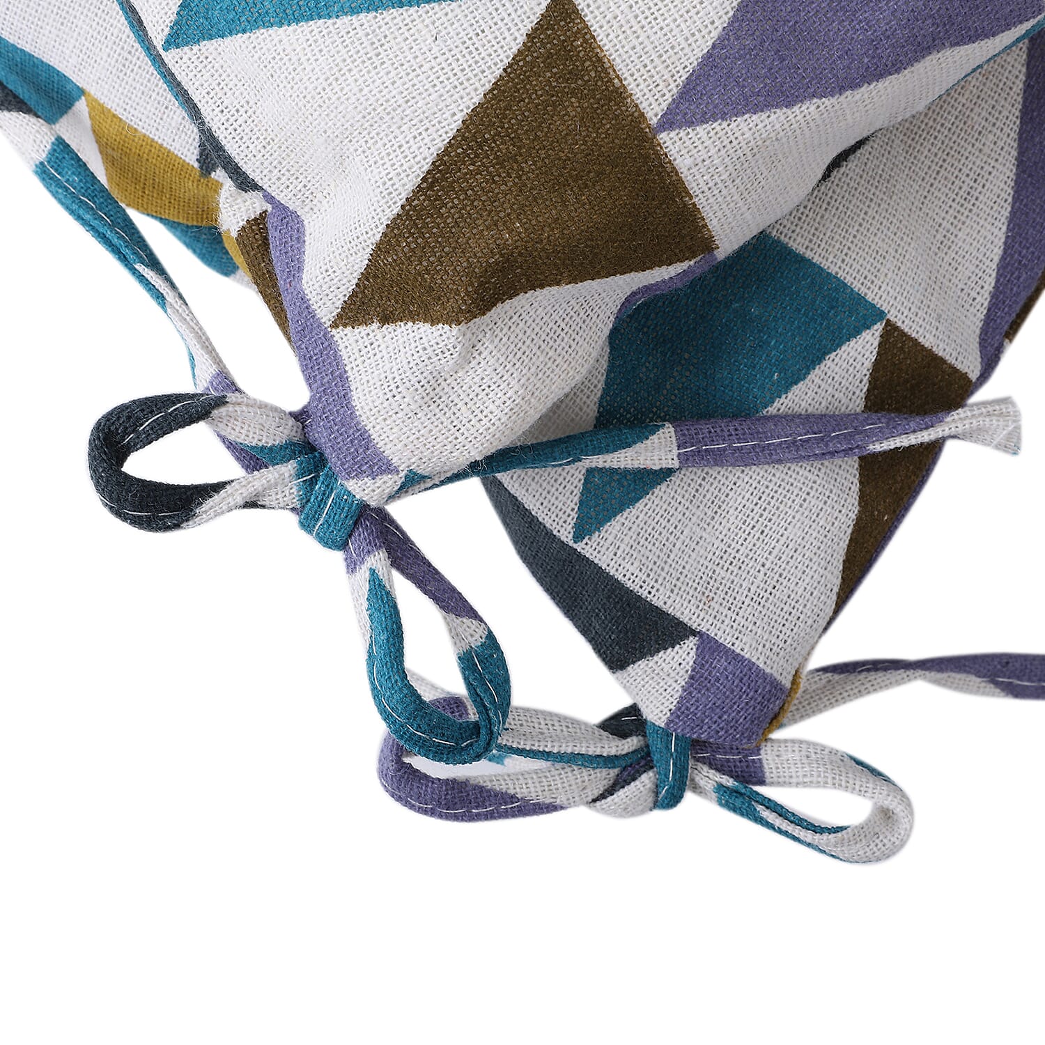 Set of 2 - Triangular Pattern Square Chair Pad (Size 40x40cm) - Multi