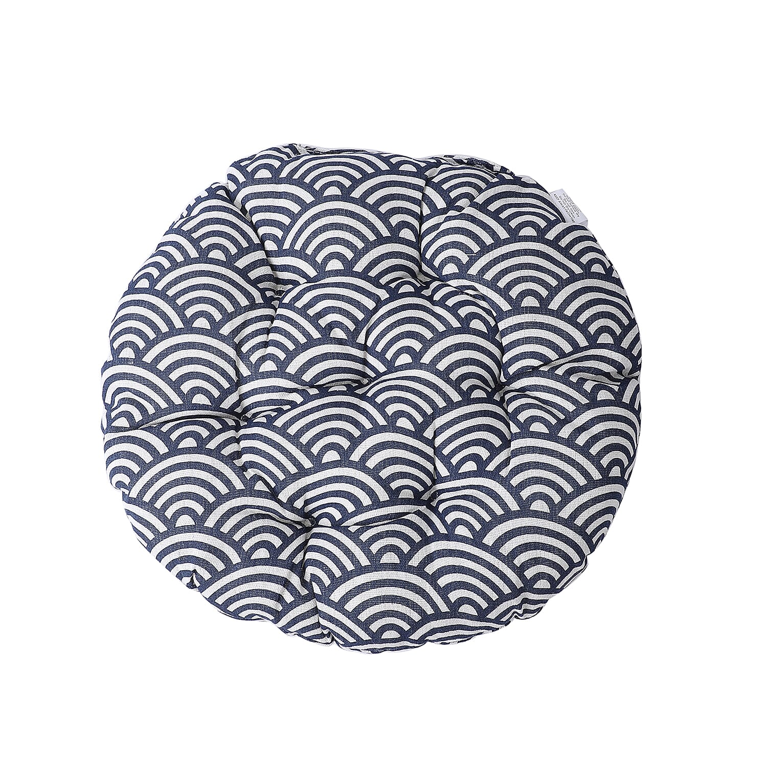 Set of 2 - Chevron Pattern Round Chair Pad (Diameter: 40cm) - Dark Grey