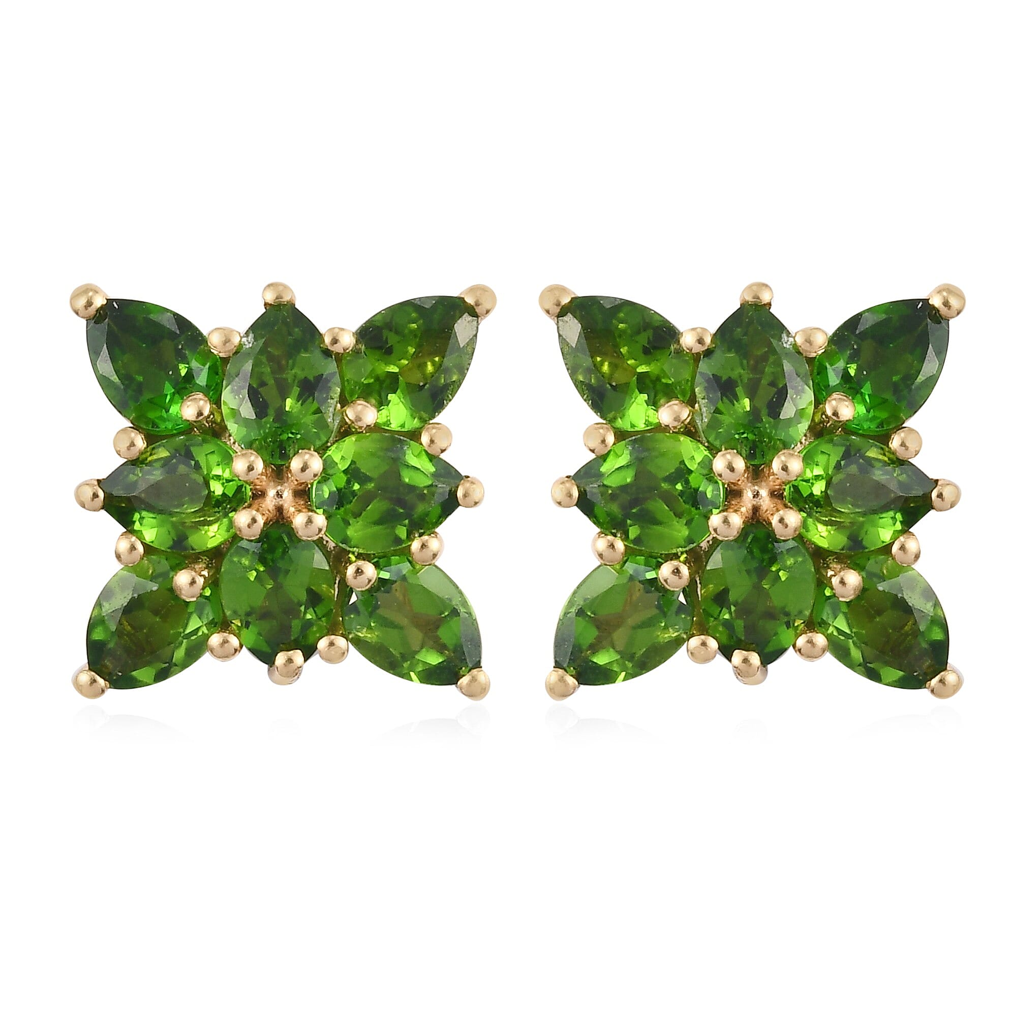 14K cheapest Gold Chrome Diopside Earrings