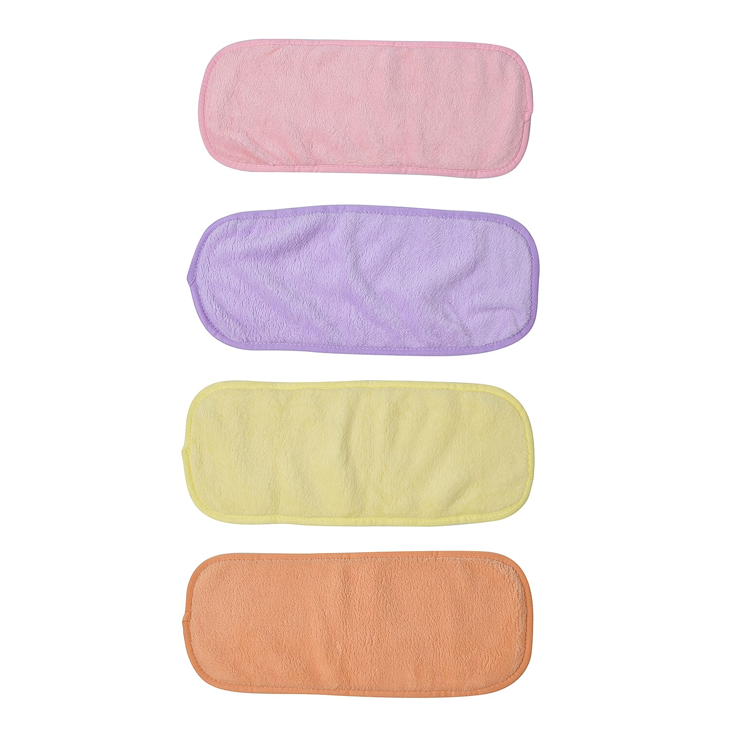 Set of 4 - Reusable Makeup Remover Wipes (Size 40x17Cm) - Light Purple, Peony, Light Orange, and Creamy Yellow