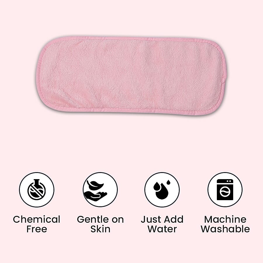 Set of 4 - Reusable Makeup Remover Wipes (Size 40x17Cm) - Light Purple, Peony, Light Orange, and Creamy Yellow