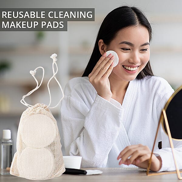Set of 16 - Reusable Cleaning Makeup Pads - White