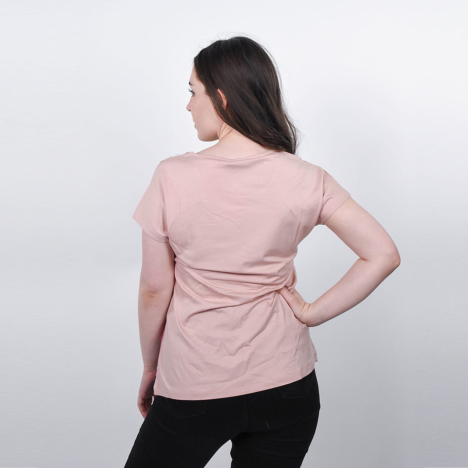 JOVIE Low Sleeve Blouse - Black & Multi