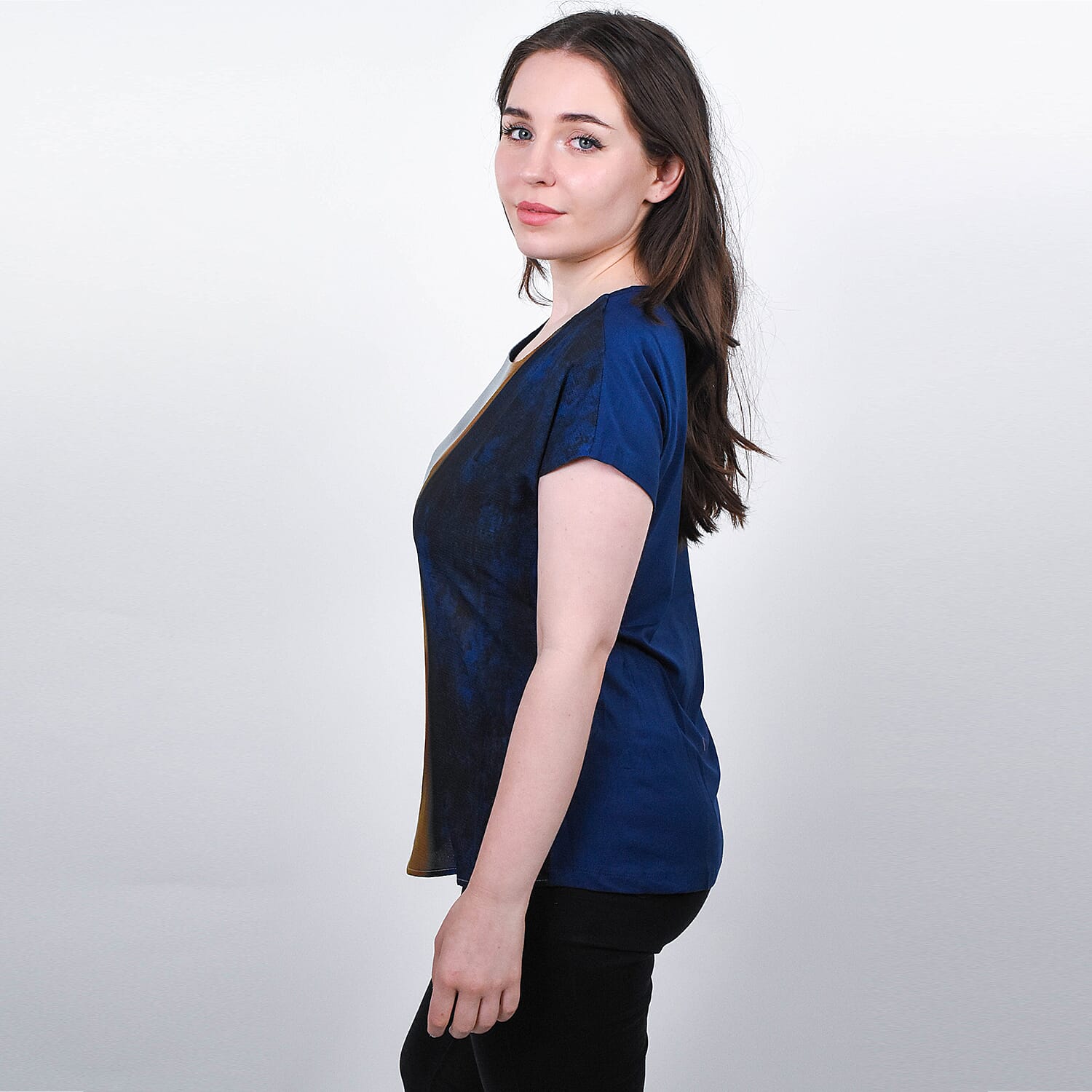 JOVIE Low Sleeve Blouse - Black & Multi