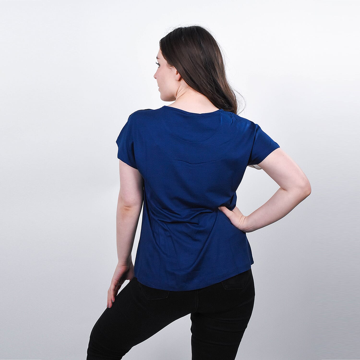 JOVIE Low Sleeve Blouse - Navy & Multi