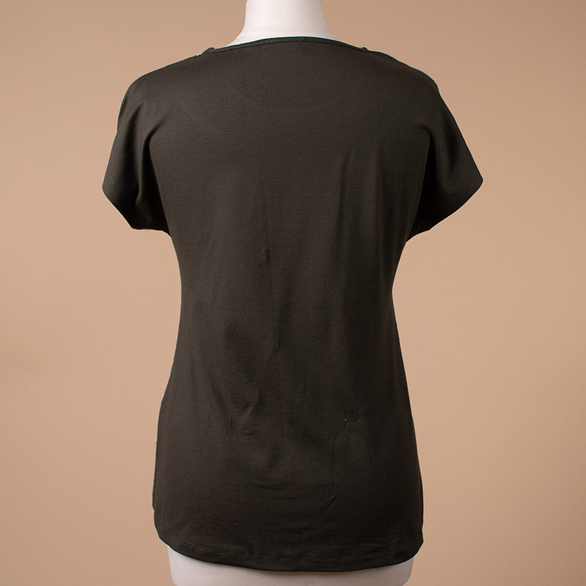 JOVIE Leaf Pattern Low Sleeve Blouse (Size S / 8) - Khaki