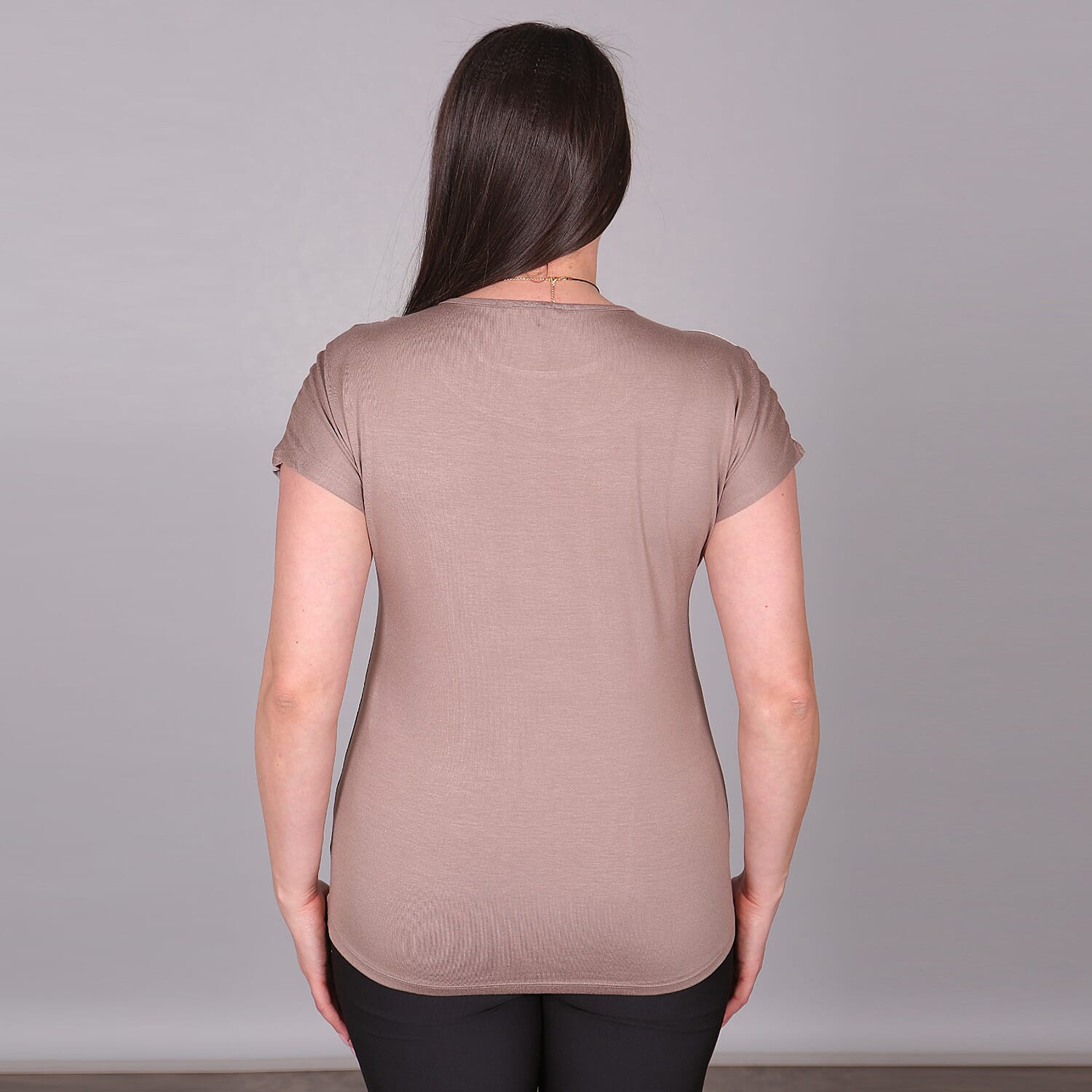 JOVIE Leaf Pattern Low Sleeve Blouse (Size S / 8) - Khaki