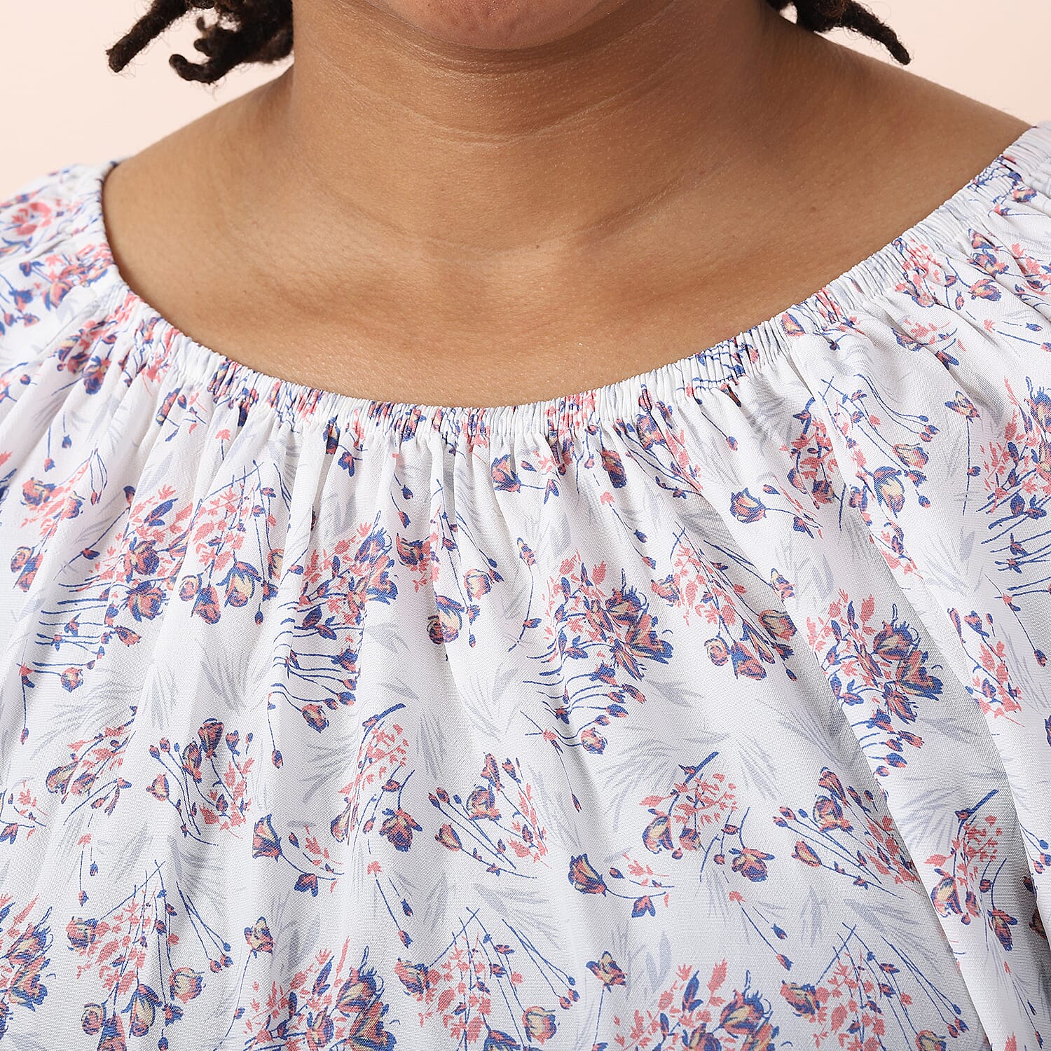 JOVIE Viscose Floral Pattern Blouse - White and Multi