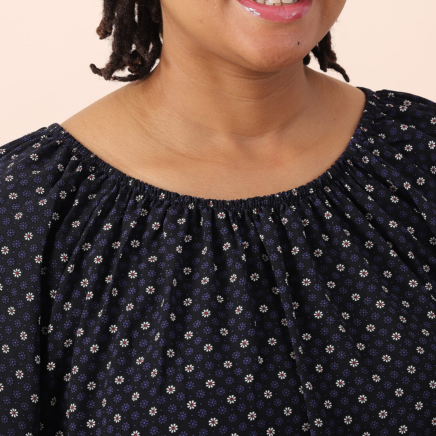 JOVIE Viscose Floral Pattern Blouse - White and Multi