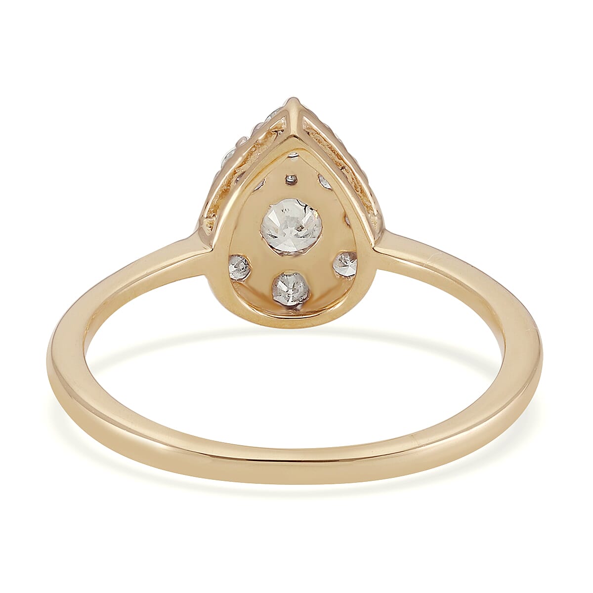 9K Yellow Gold SGL Certified Diamond (G-H) Ring 0.50 Ct.