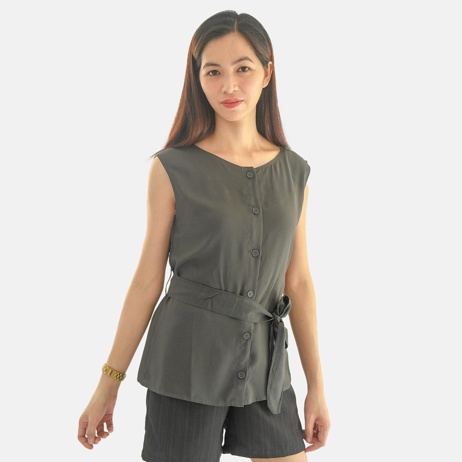 Women Sleeves Top (Size M) - Grey