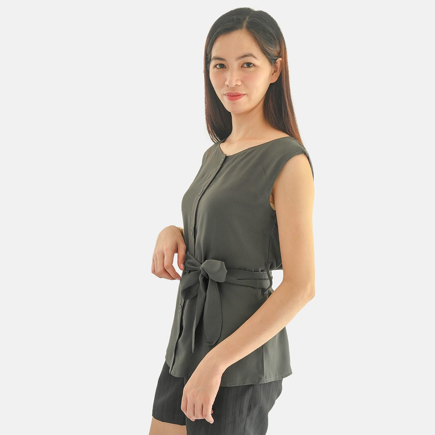 Women Sleeves Top (Size M) - Grey