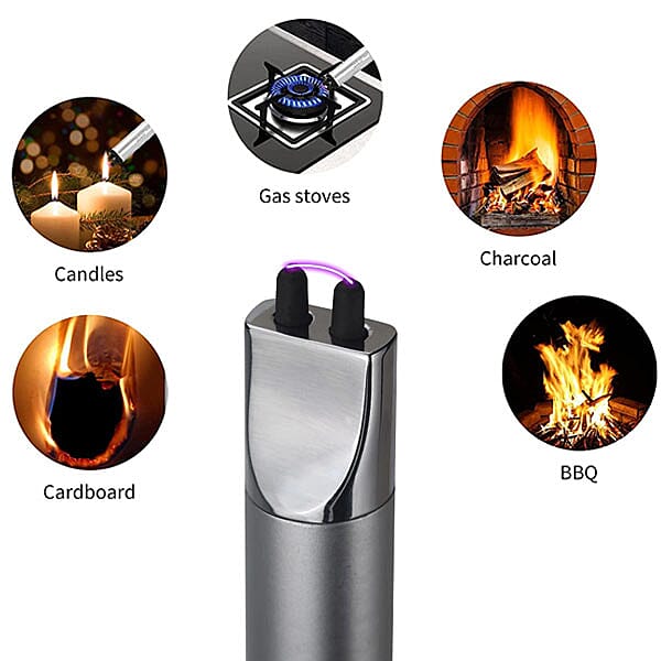 Electric rechargeable arc lighter with retractable head Electric Arc lighters are windproof and moisture-proof This electronic lighter has long neck to keep your hand away from dirty
