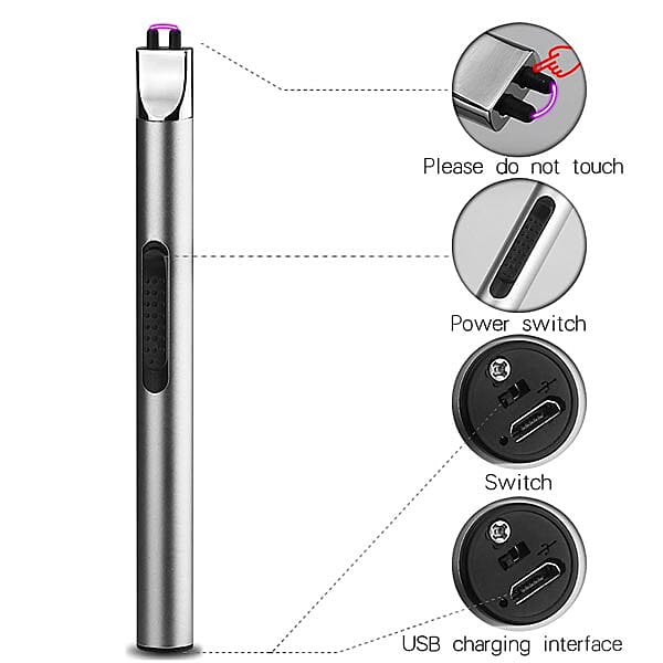 Electric rechargeable arc lighter with retractable head Electric Arc lighters are windproof and moisture-proof This electronic lighter has long neck to keep your hand away from dirty