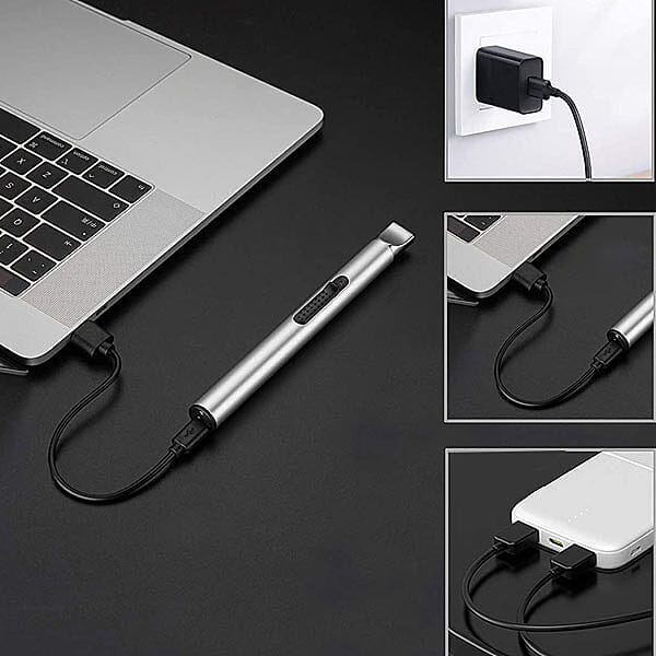 Electric rechargeable arc lighter with retractable head Electric Arc lighters are windproof and moisture-proof This electronic lighter has long neck to keep your hand away from dirty