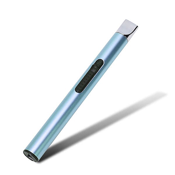 Electric Rechargeable Arc Lighter with Retractable Head - Light Blue