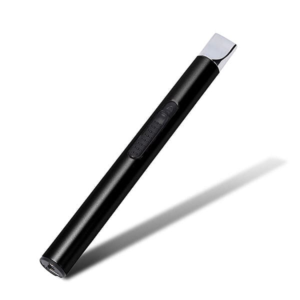 Electric Rechargeable Arc Lighter with Retractable Head - Black