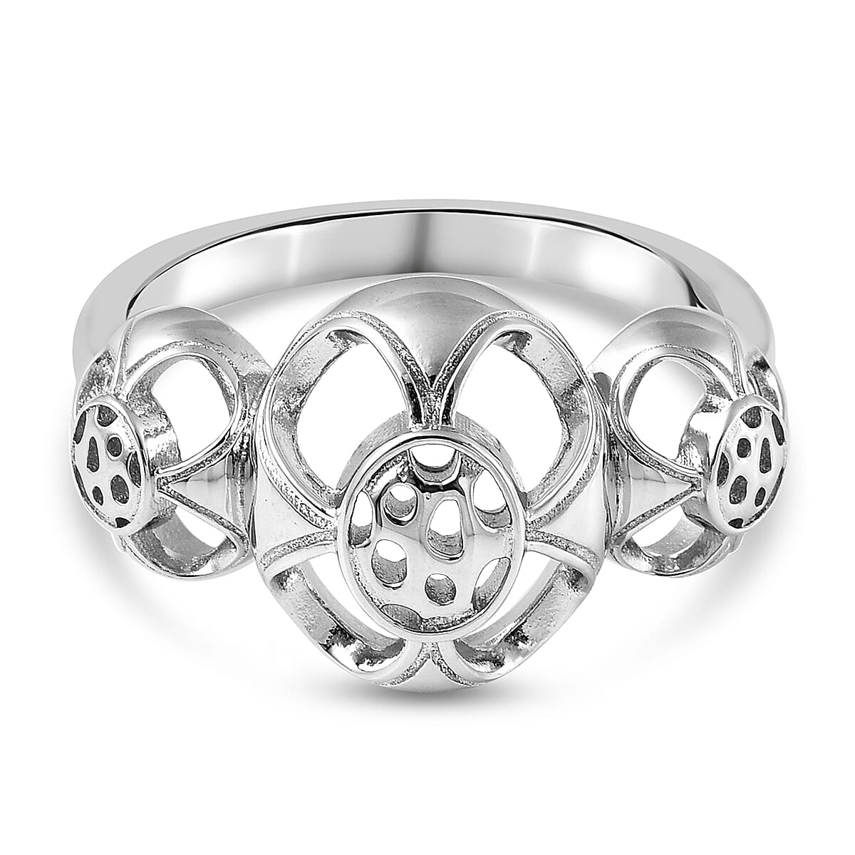 Rachel Galley Art Deco Collection - Rhodium Overlay Sterling Silver Ring