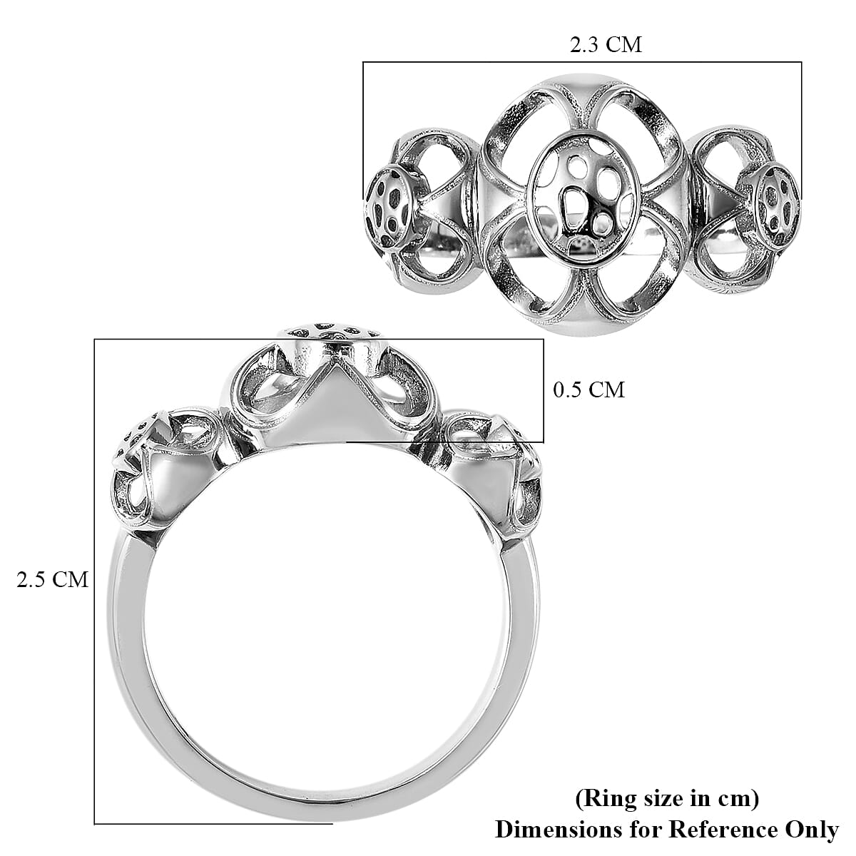 Rachel Galley Art Deco Collection - Rhodium Overlay Sterling Silver Ring