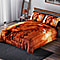 Deluxe Range- Lion Digital Pattern Flannel Sherpa Comforter (Size King - 250x230 Cm) and 2 Pillowcase (Size 92x50 Cm)- Apricot