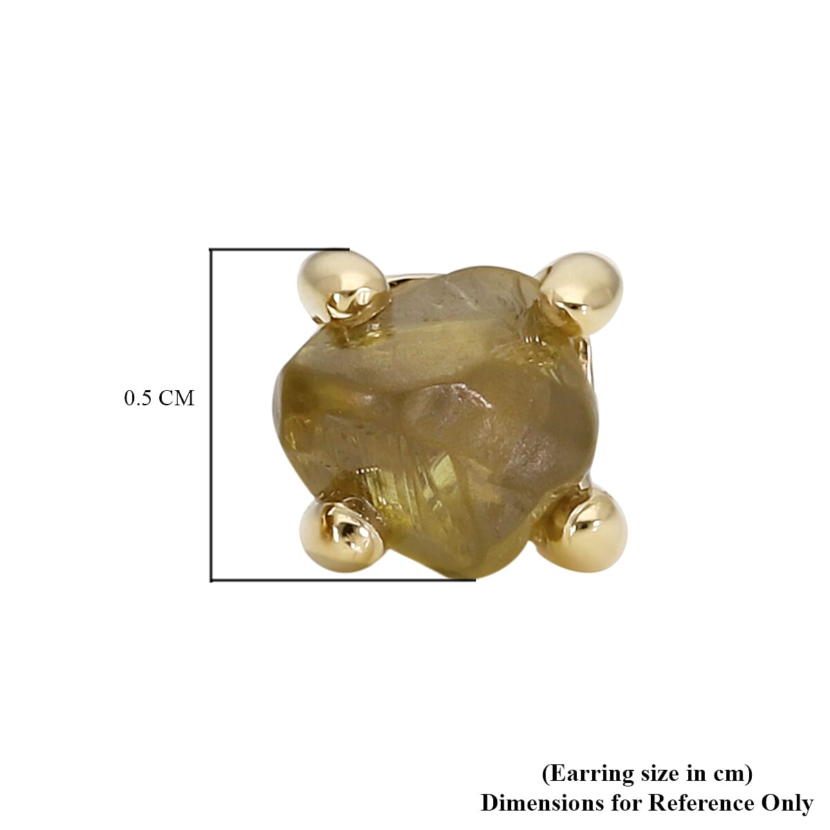 9K Yellow Gold Natural Yellow Diamond Stud Earrings (with Push Back) 1.00 Ct.