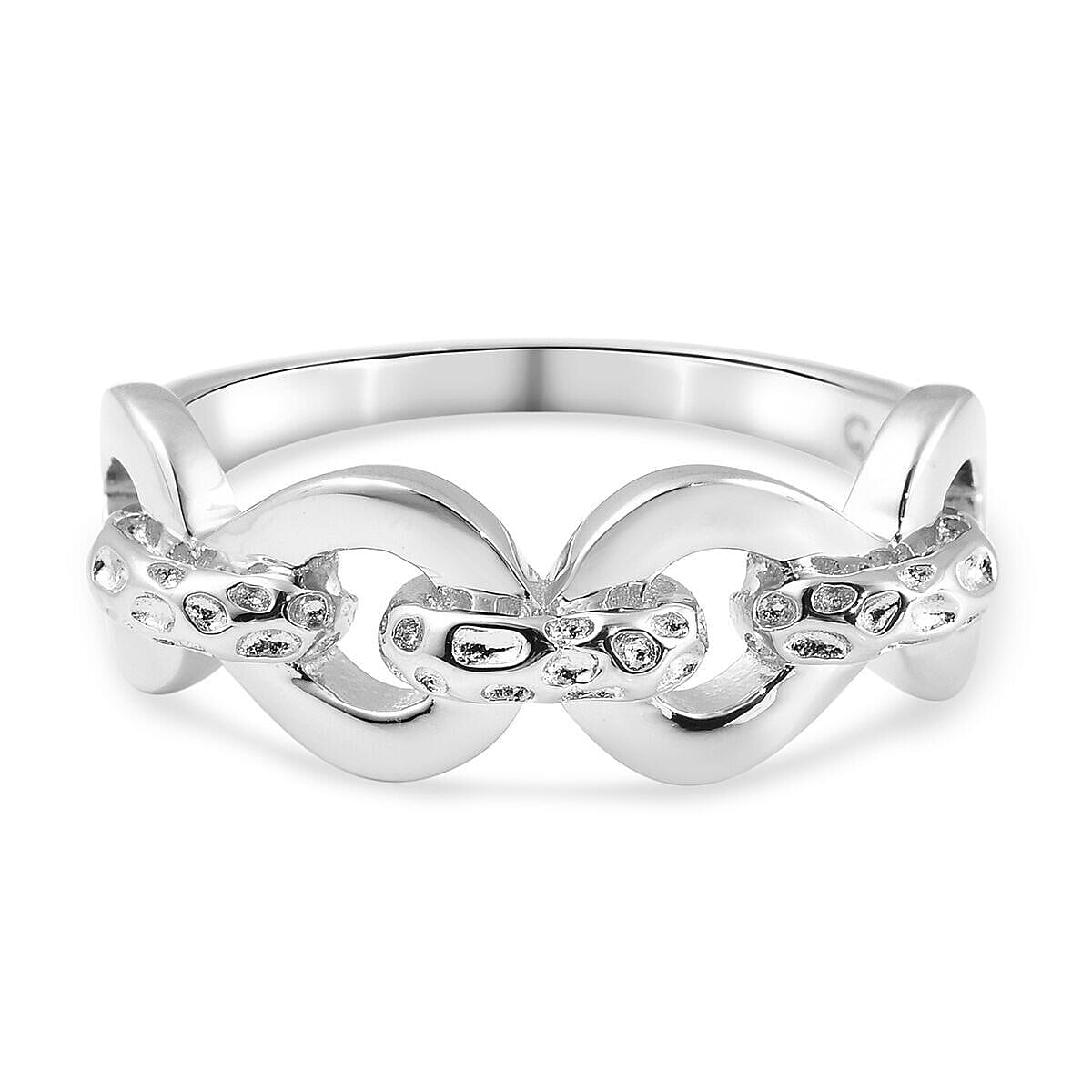 Rachel Galley Love Link Collection - Rhodium Overlay Sterling Silver Ring