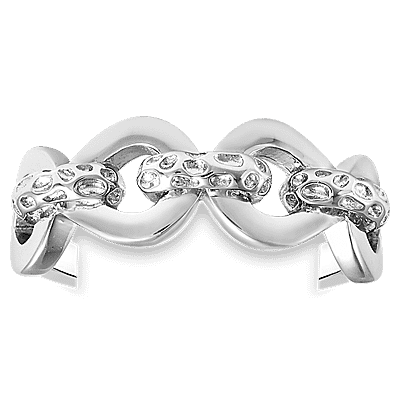 Rachel Galley Love Link Collection - Rhodium Overlay Sterling Silver Ring