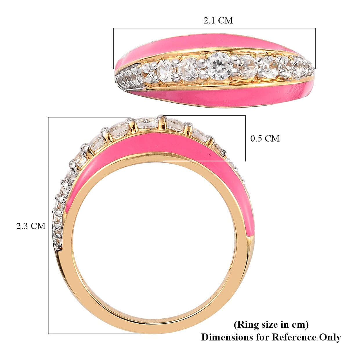 GP Multicolour Passion Collection - Natural Cambodian Zircon and Kanchanaburi Blue Sapphire Enamelled Ring in 14K Gold Overlay Sterling Silver 0.770 Ct.