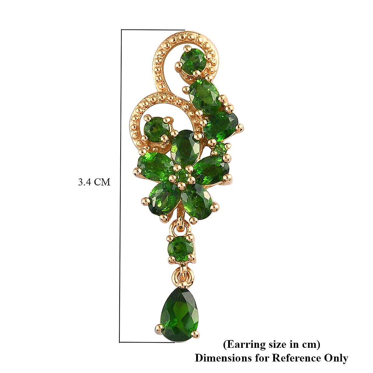 Chrome Diopside Earrings (with Push Back) in 14K Gold Overlay Sterling Silver 4.45 Ct.