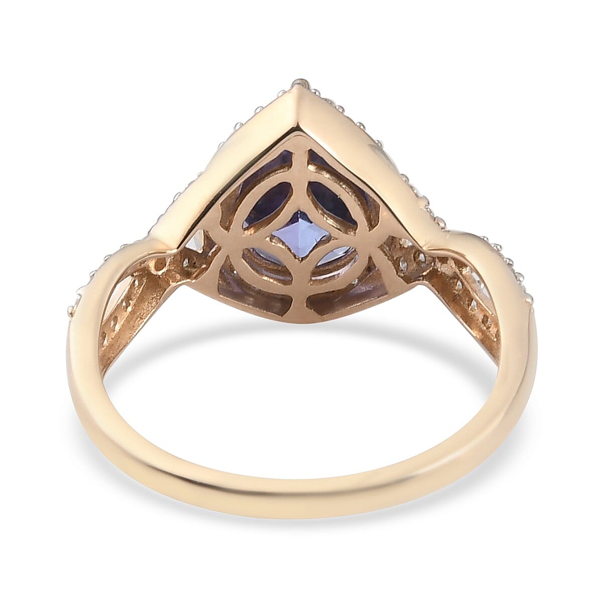 9K Yellow Gold Tanzanite and Diamond Ring 2.00 Ct.