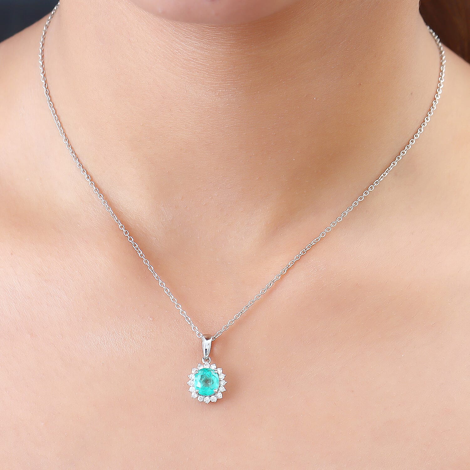 RHAPSODY 950 Platinum AAAA Boyaca Colombian Emerald and Diamond (VS-E-F) Pendant 2.57 Ct.