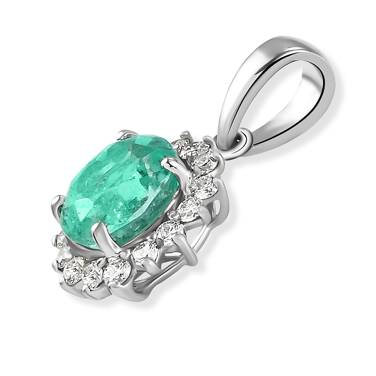 RHAPSODY 950 Platinum AAAA Boyaca Colombian Emerald and Diamond (VS-E-F) Pendant 2.57 Ct.
