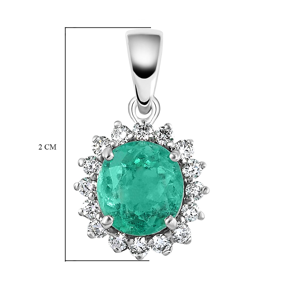 RHAPSODY 950 Platinum AAAA Boyaca Colombian Emerald and Diamond (VS-E-F) Pendant 2.57 Ct.