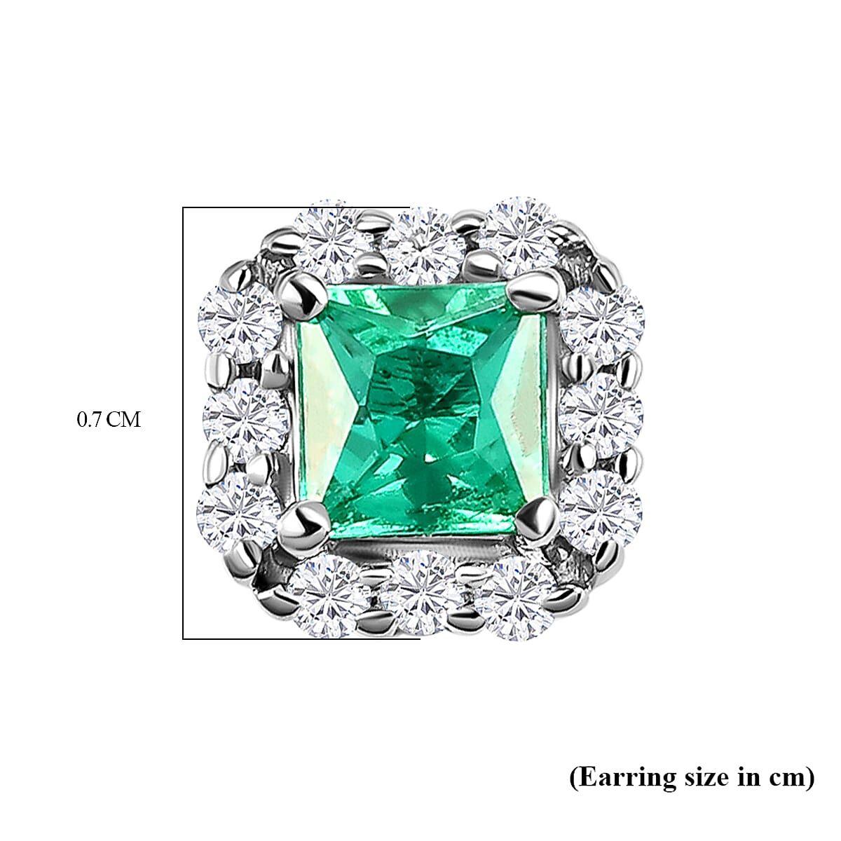 RHAPSODY 950 Platinum AAAA Boyaca Colombian Emerald and Diamond( VS-E-F)Stud Earrings (With Screw Back)