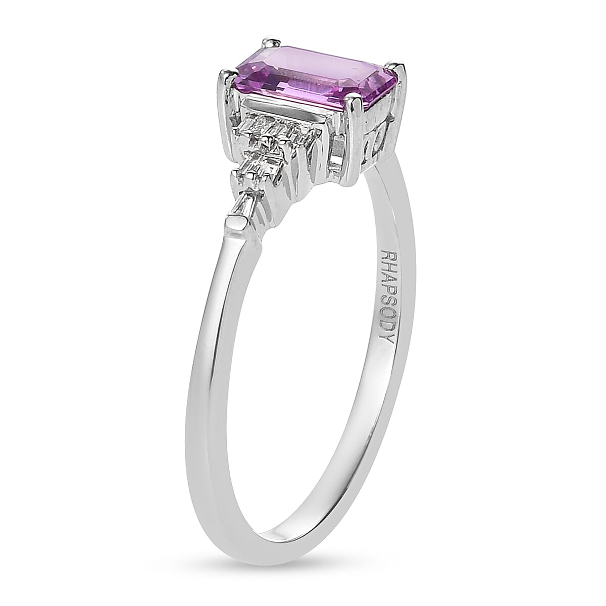 RHAPSODY 950 Platinum AAAA Pink Sapphire and Diamond (VS-E-F) Ring 1.07 Ct.