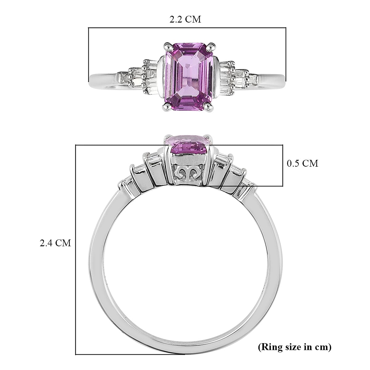 RHAPSODY 950 Platinum AAAA Pink Sapphire and Diamond (VS-E-F) Ring 1.07 Ct.