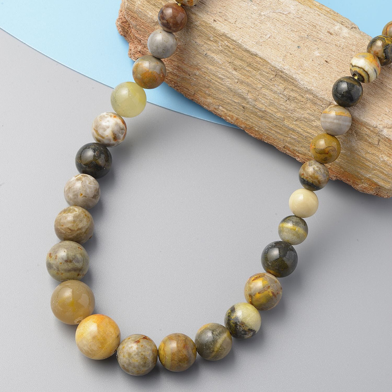 Gem Treasures - Very Rare AAA Bumble Bee Jasper Necklace (Size - 20) in Sterling Silver with Magnetic Clasp 253 Ct.