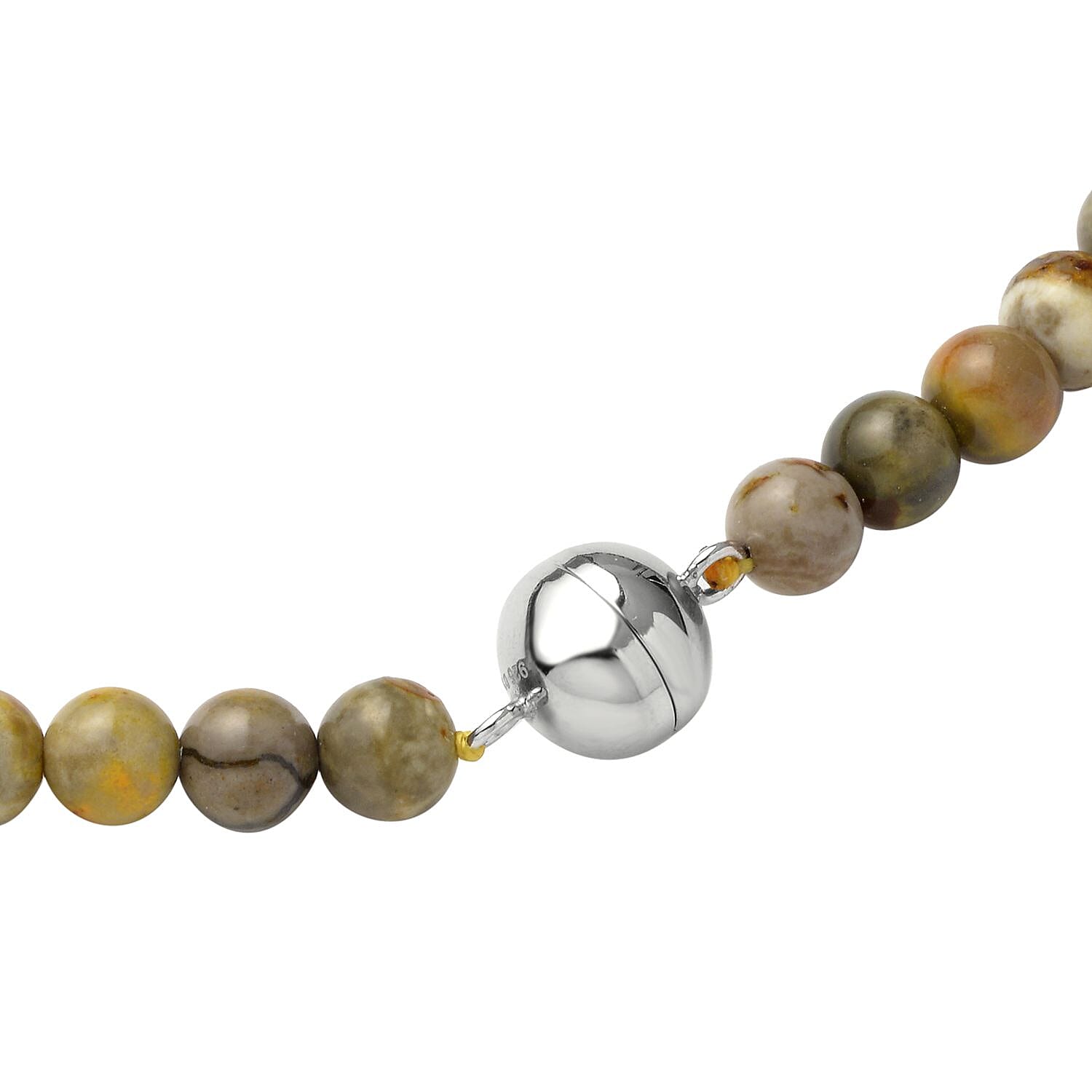 Gem Treasures - Very Rare AAA Bumble Bee Jasper Necklace (Size - 20) in Sterling Silver with Magnetic Clasp 253 Ct.